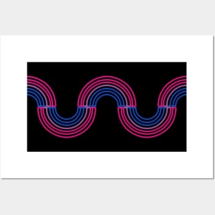 Bisexual Neon Light Rainbow 1 Posters and Art